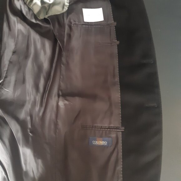 Samuelsohn SZ 46L Columbo 100% Cashmere Black Men's Gable Blazer Jacket - Picture 7 of 14